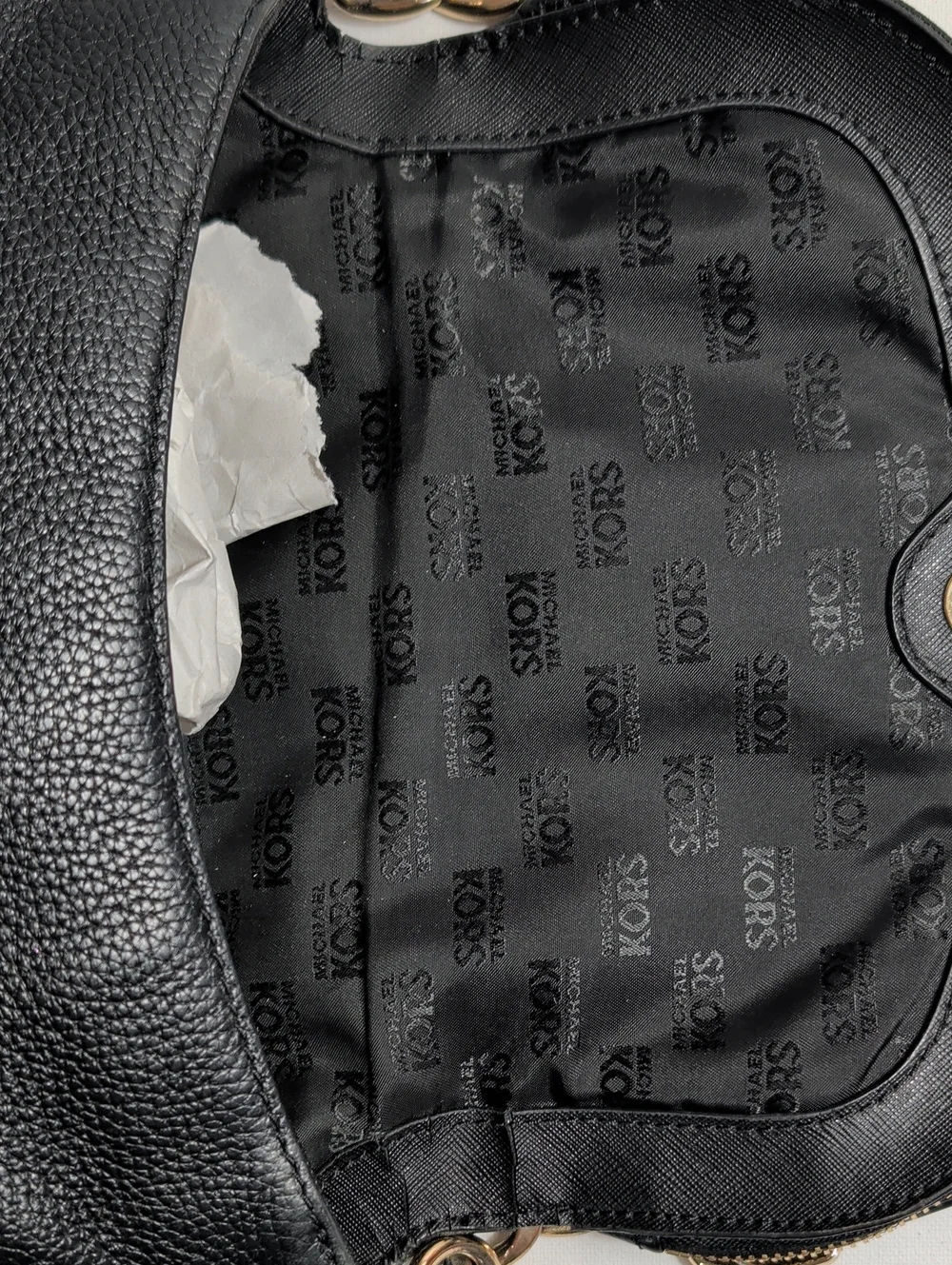 Michael Kors Black Pebbled Leather Bedford Tassel Shoulder Bag